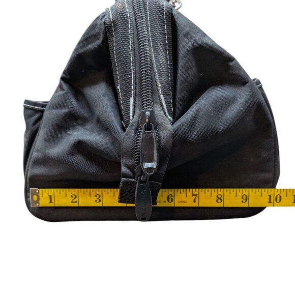 Husky Zippered Tool Bag Red Black 18 in Wide Mouth Canvas with Shoulder Strap - Picture 9 of 15